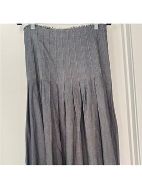 Zara Gray Pleated Maxi Skirt